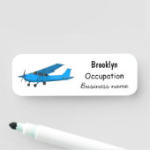 Tekening van de cartoon van vast vliegtuig naamplaatje (In situ)