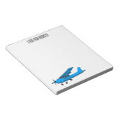 Tekening van de cartoon van vast vliegtuig notitieblok (Schuin)