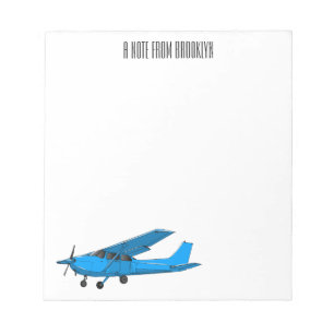 Tekening van de cartoon van vast vliegtuig notitieblok