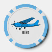 Tekening van de cartoon van vast vliegtuig poker chips (Achterkant)