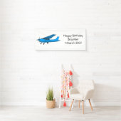 Tekening van de cartoon van vast vliegtuig spandoek (Insitu)