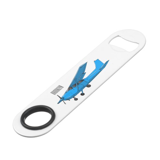 Tekening van de cartoon van vast vliegtuig speed flessenopener (Achterkant Gekanteld)