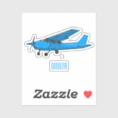 Tekening van de cartoon van vast vliegtuig sticker (Vel)