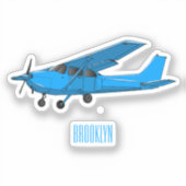 Tekening van de cartoon van vast vliegtuig sticker (Voorkant)