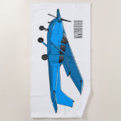 Tekening van de cartoon van vast vliegtuig strandlaken (Voorkant)