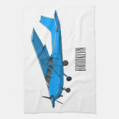 Tekening van de cartoon van vast vliegtuig theedoek (Verticaal)