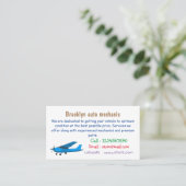 Tekening van de cartoon van vast vliegtuig visitekaartje (Staand voorkant)