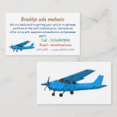 Tekening van de cartoon van vast vliegtuig visitekaartje (Voorkant / Achterkant)