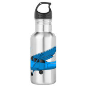 Tekening van de cartoon van vast vliegtuig waterfles (Voorkant)