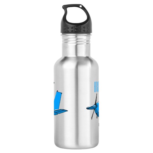 Tekening van de cartoon van vast vliegtuig waterfles  (Achterkant)