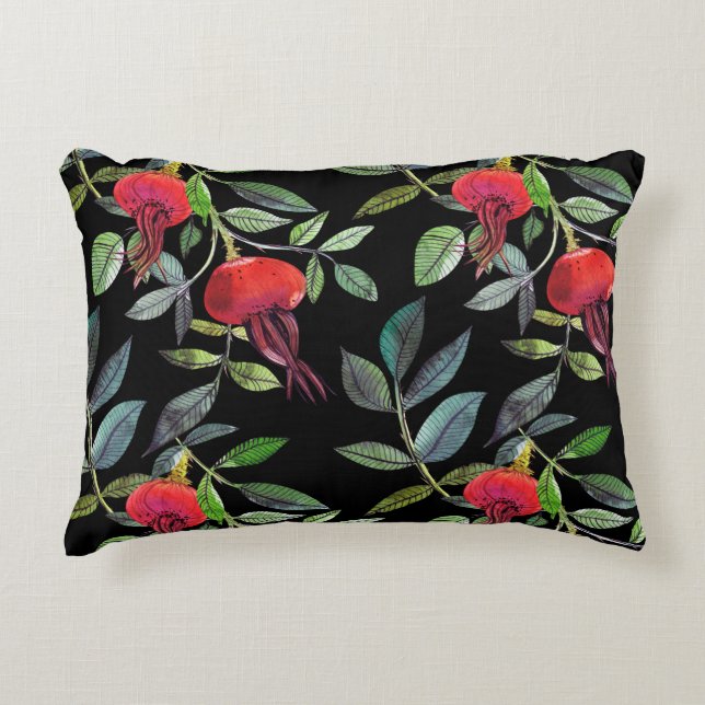 Tekening van de dosering van de botanische waterve accent kussen (Voorkant)