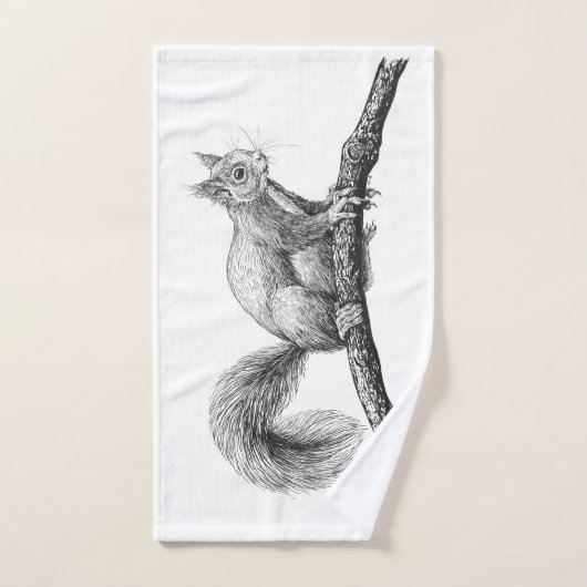 Tekening van de eekhoorn bad handdoek (Handdoek)