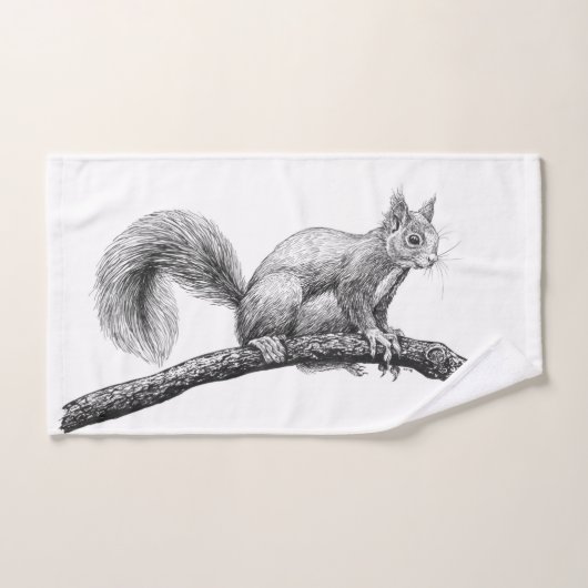 Tekening van de eekhoorn bad handdoek (Handdoek)