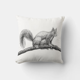 Tekening van de eekhoorn kussen