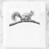 Tekening van de eekhoorn rechthoekige sticker (Tas)