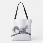 Tekening van de eekhoorn tote bag (Achterkant)