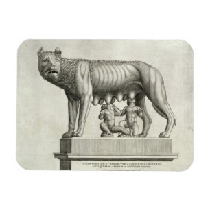 Tekening van de Etruscan bronze van de she-wolf Magneet