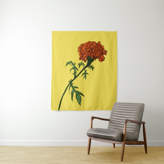 Tekening van de Franse groene ventilatorinkt Wandkleed (In situ)