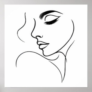 Tekening van de gezichtslijn poster