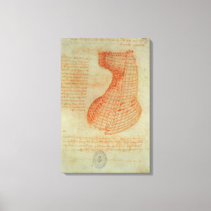 Tekening van de gistingsmachine voor de ijskast canvas afdruk