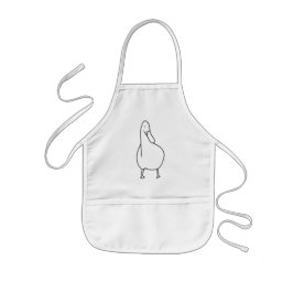 Tekening van de korte kunstwerken, eendenverf kinder schort