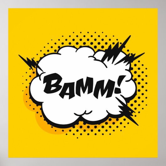 Tekening van de kunstspraak van de pop met tekst. poster (Voorkant)