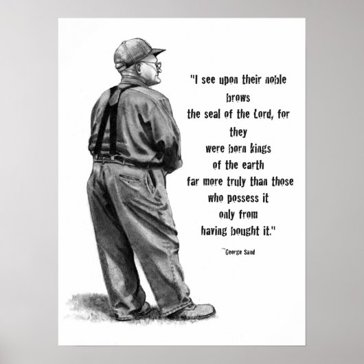 Tekening van de landbouwer: Citaat over de landbou Poster (Voorkant)