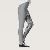 Tekening van de Pitbull Dog Animal Art op verf Leggings (Rechts)