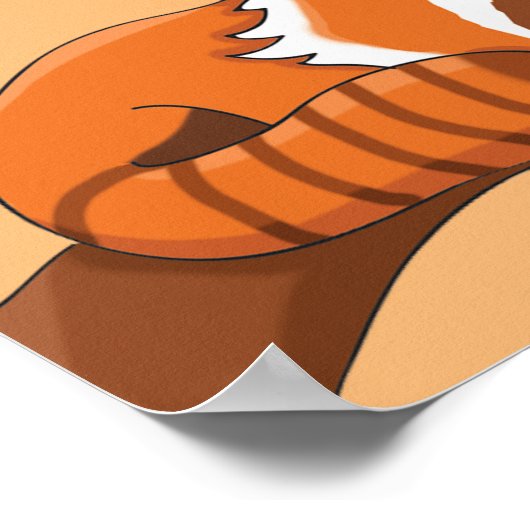 Tekening van de Rode Panda in de boom Poster (Hoek)