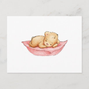 Tekening van de slapende Teddy Bear Briefkaart