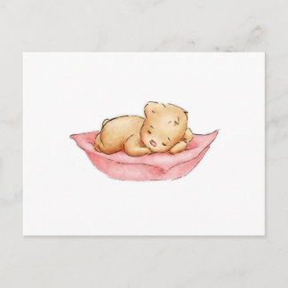Tekening van de slapende Teddy Bear Briefkaart