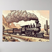  tekening van de stuurstoomtrein poster (Voorkant)