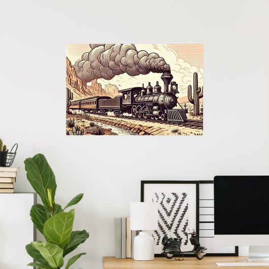  tekening van de stuurstoomtrein poster (Thuiskantoor)
