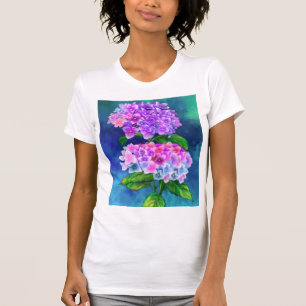 Tekening van de T-shirt voor de hydragea