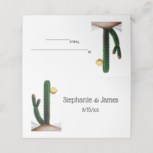  tekening van de Tall Flowering Cactus Plaatskaartje (Buitenkant ongevouwen)