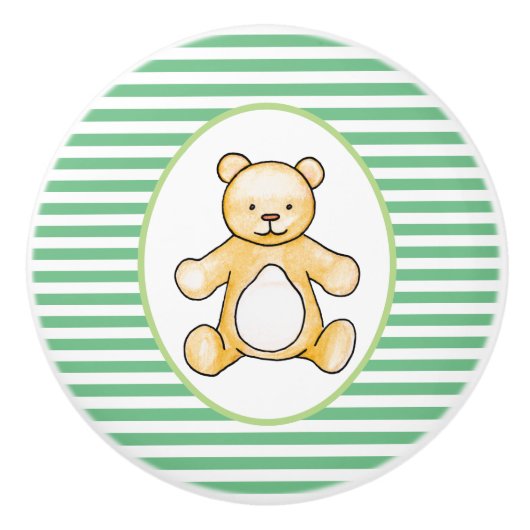 Tekening van de  teddybeer keramische knop (Voorkant)