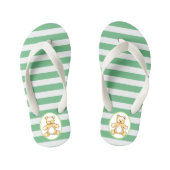 Tekening van de  teddybeer kinder teenslippers (Voetbed)