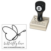 Tekening van de tekenmerken voor de vlinderlijn rubberstempel (Gestempeld)