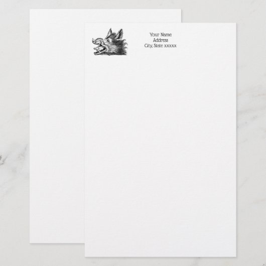  tekening van de trekbaan van de Wilde Boer Briefpapier (Voorkant / Achterkant)