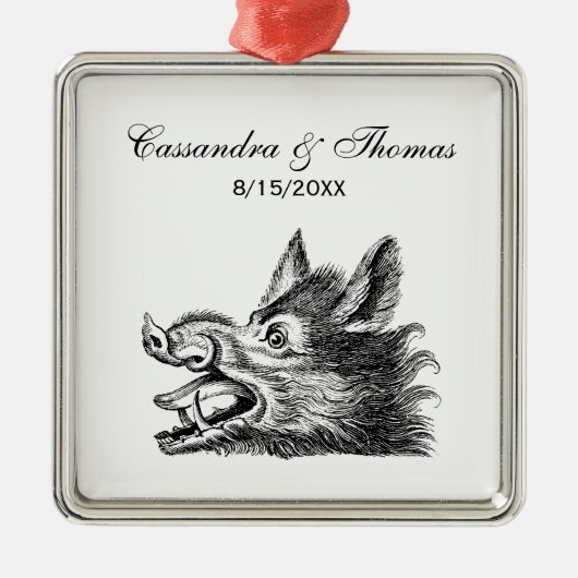  tekening van de trekbaan van de Wilde Boer Metalen Ornament (Voorkant)