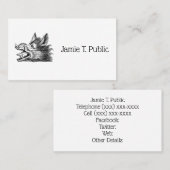  tekening van de trekbaan van de Wilde Boer Visitekaartje (Voorkant / Achterkant)