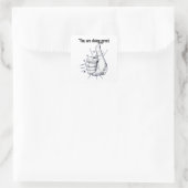 Tekening van de trommel vierkante sticker (Tas)