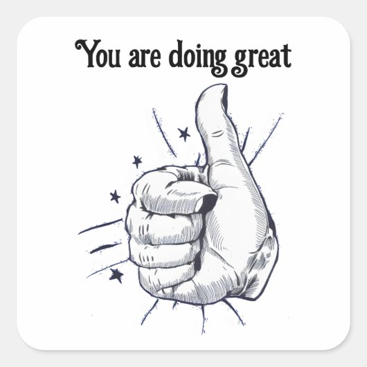 Tekening van de trommel vierkante sticker (Voorkant)