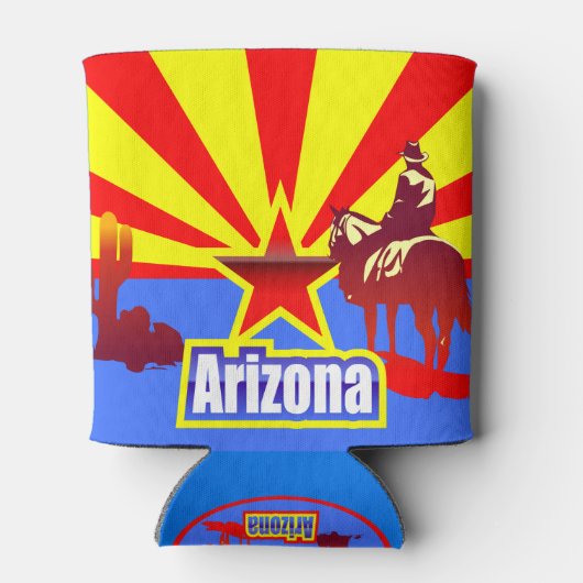  tekening van de vlag van de staat Arizona Blikjeskoeler (Achterkant)