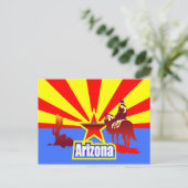  tekening van de vlag van de staat Arizona Briefkaart (Staand voorkant)