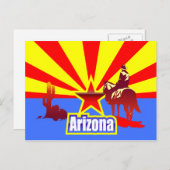  tekening van de vlag van de staat Arizona Briefkaart (Voorkant / Achterkant)