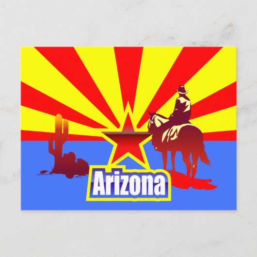  tekening van de vlag van de staat Arizona Briefkaart (Voorkant)