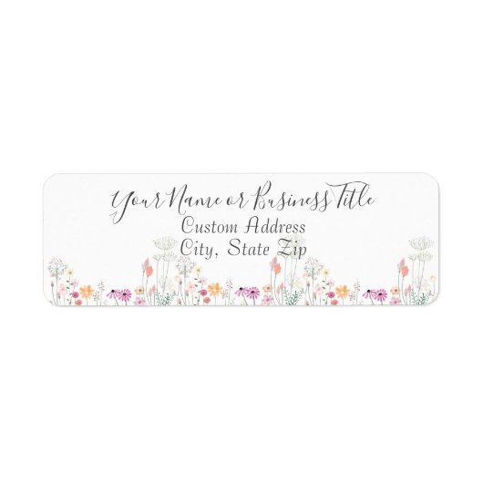 Tekening van de Waterverf van het wild-bloemveld Etiket (Voorkant)