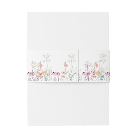 Tekening van de Waterverf van het wild-bloemveld Uitnodigingen Wikkel (Achterkant Voorbeeld)