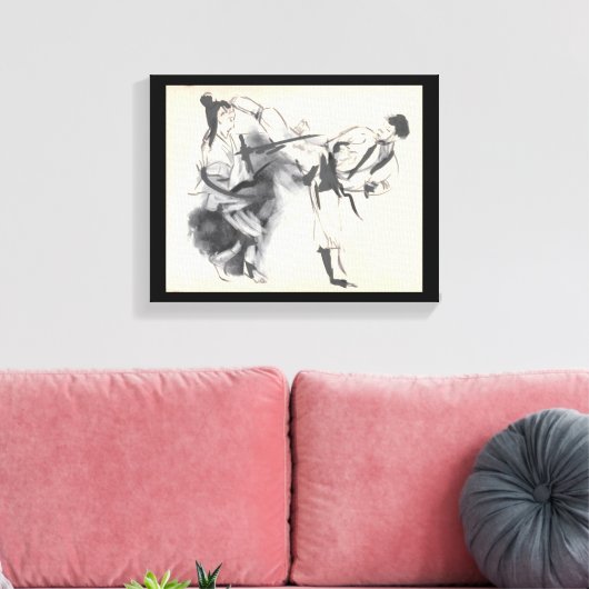 Tekening van de zijkant van de boomkunst canvas afdruk (Insitu (Woonkamer))